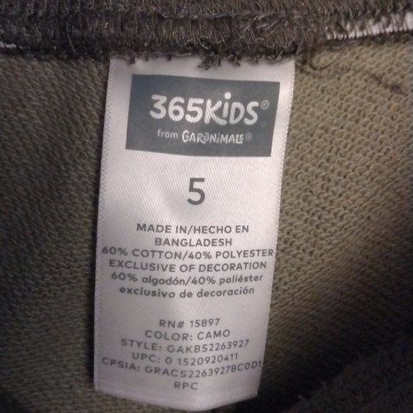 ๐๐BOYS 365KIDS FROM GARANIMALS CAMO/NAVY BLUE SHORT SLEEVE SHORT SET๐๐ - Picture 4 of 5